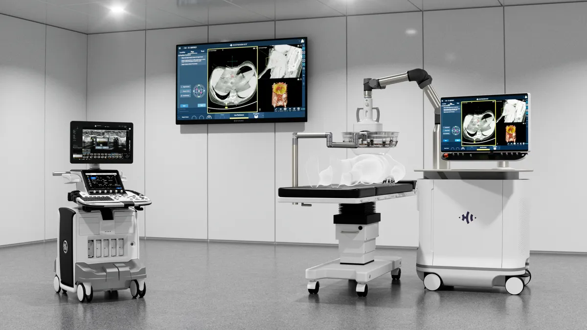 Histosonics' Edison histotripsy system is pictured in an operating room.