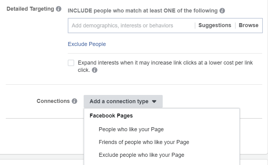 Facebook page likes targeting