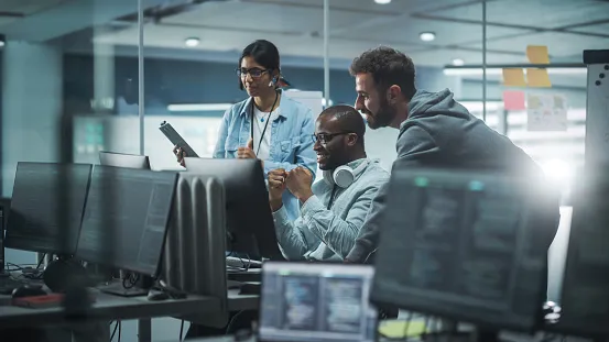 Group of Professionals Meeting in Modern Office