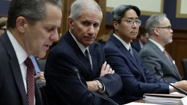 Banking and credit union regulatory officials Michael Barr, Martin Gruenberg, Michael Hsu and Todd Harper appear before a House committee.