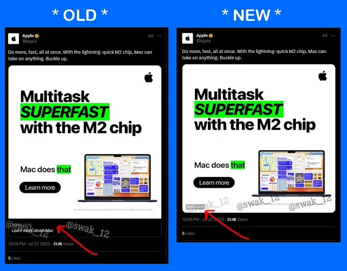 Updated Twitter ad format