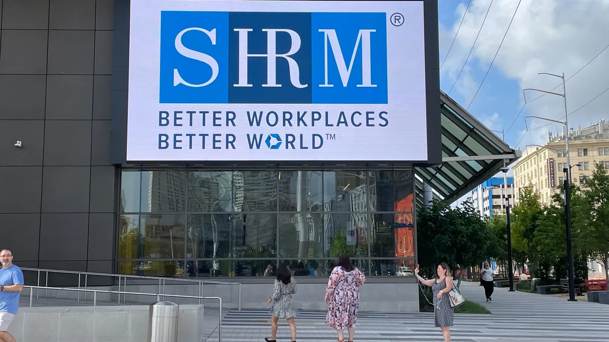 The SHRM sign outside the New Orleans convention center.