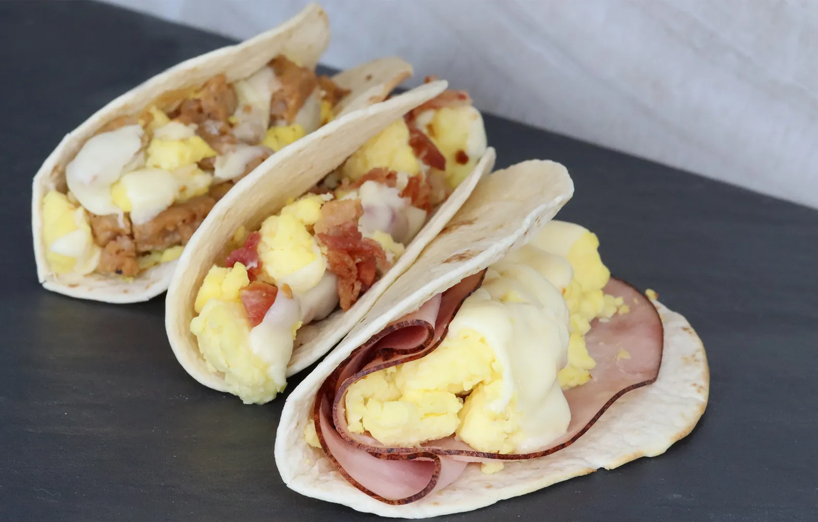 A photo of breakfast tacos from Dandy.