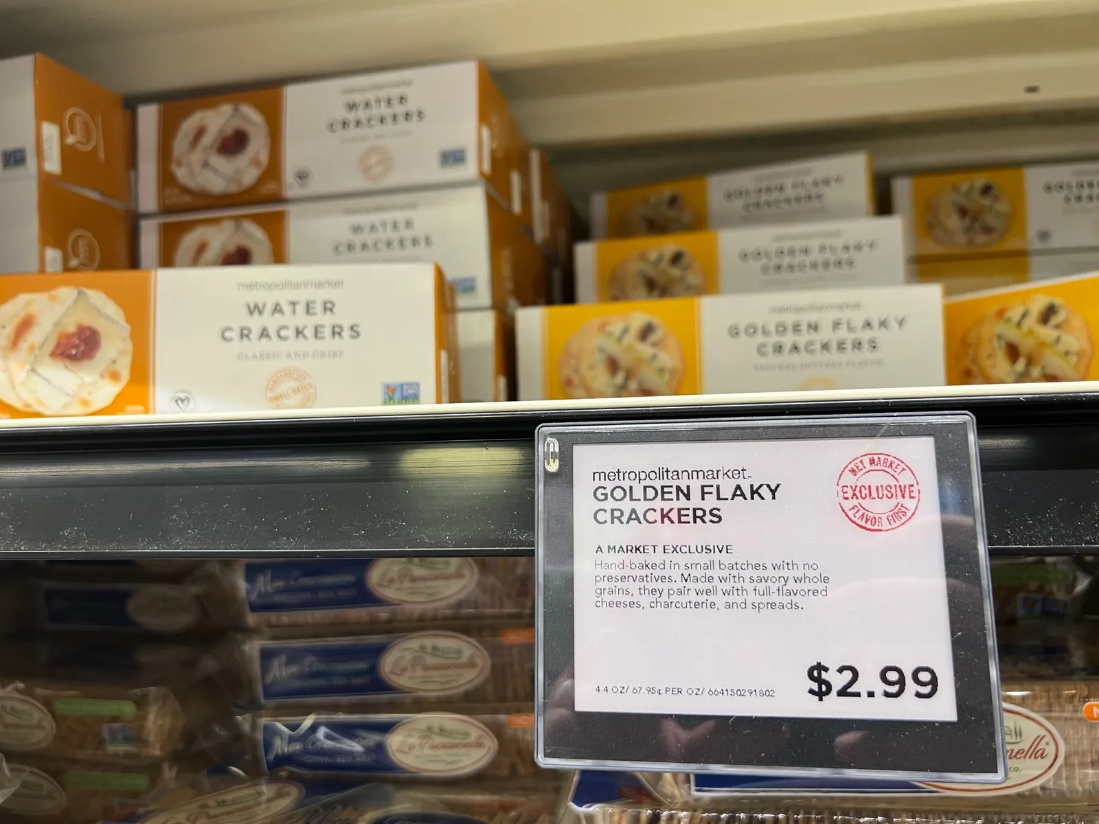 An electronic shelf label at a Metropolitan Market store in Mercer Island, Washington.