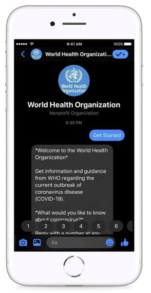 WHO Messenger bot