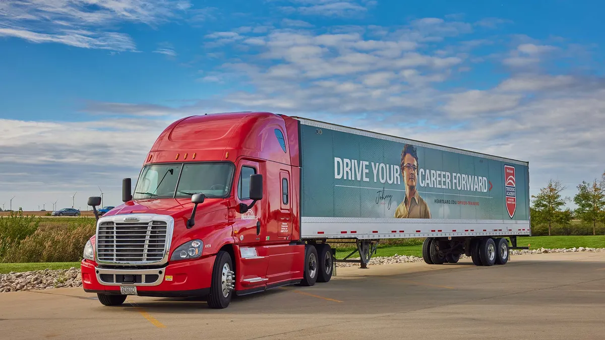 A red freight truck.