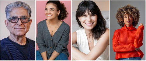 A collage of Ulta Beauty Joy Council members Deepak Chopra,  Laurie Hernandez, Jillian Turecki and Ally Love.