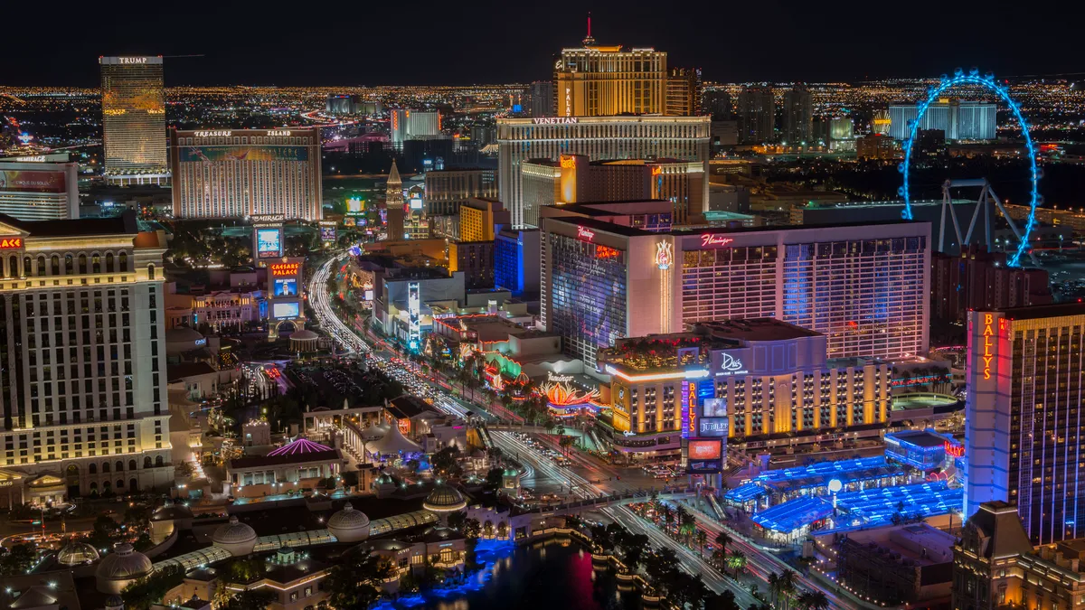 A picture of the Las Vegas Strip at night