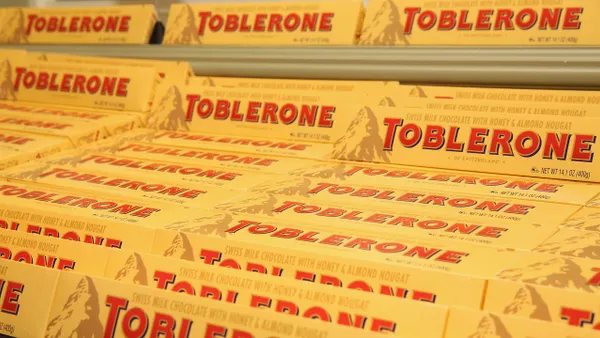 Toblerone on display in New York City.