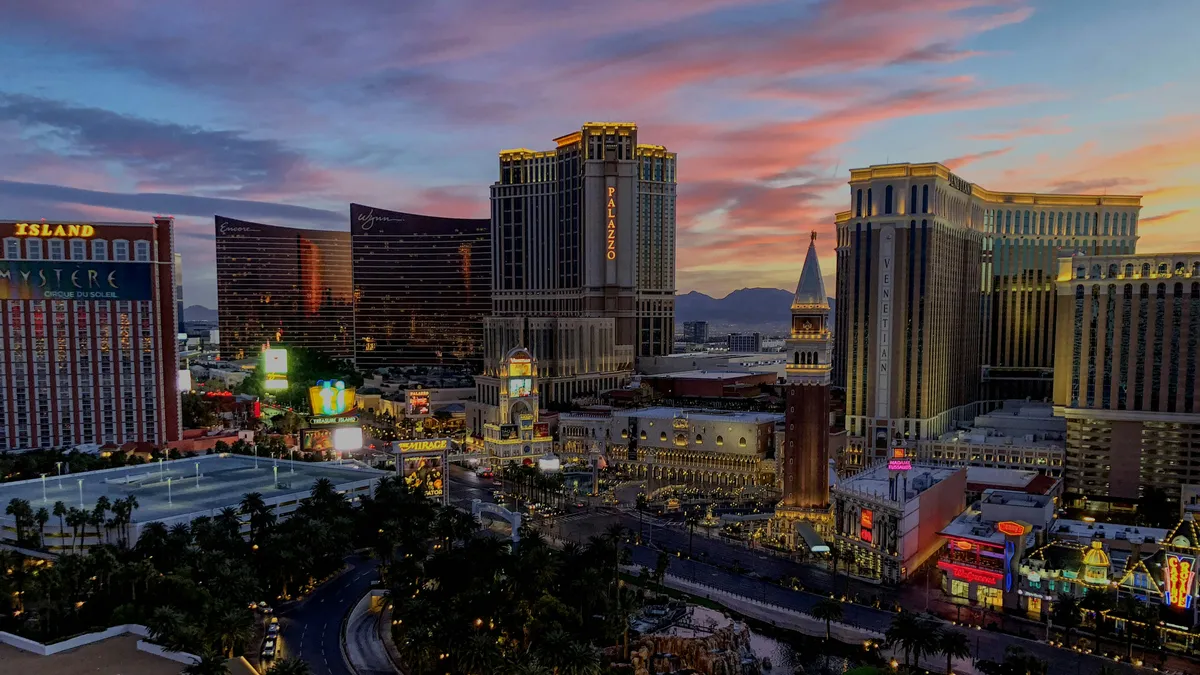 Landscape view of the Las Vegas strip.