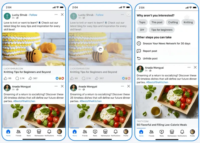 Facebook feed updates