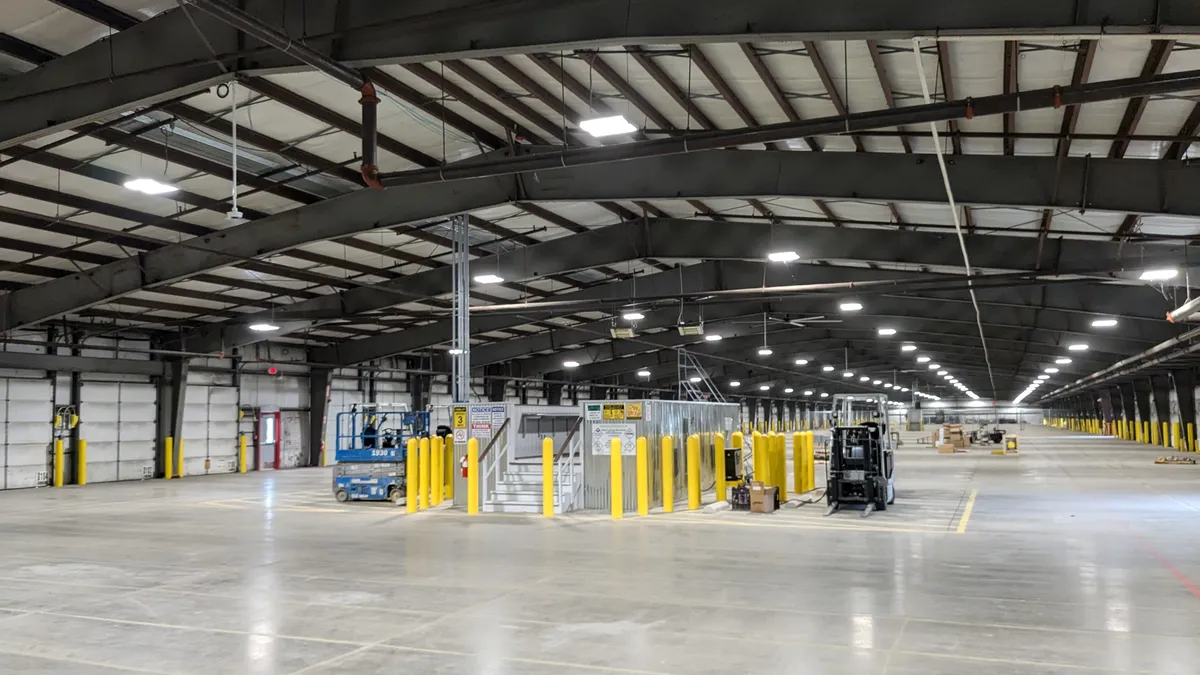 An interior shot of Pitt Ohio's LTL terminal in Monroe, Michigan.