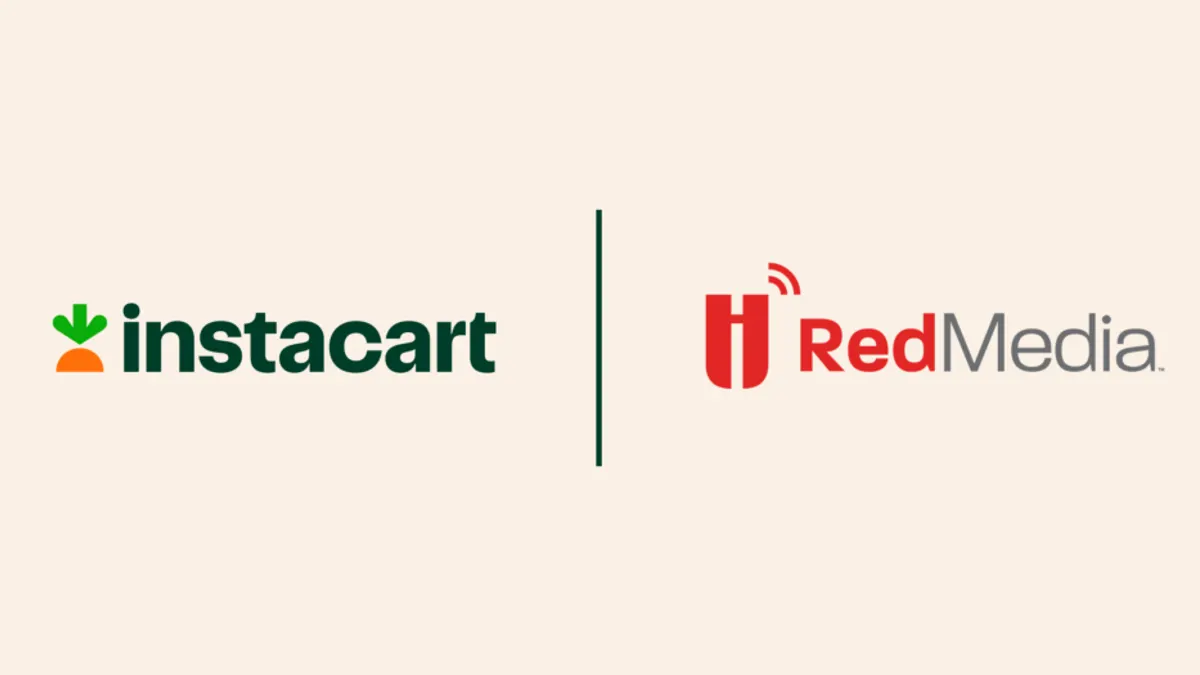 Ad for Instacart adn Hy-Vee RedMedia partnership