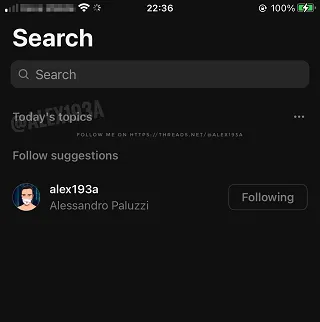 Threads search filtering