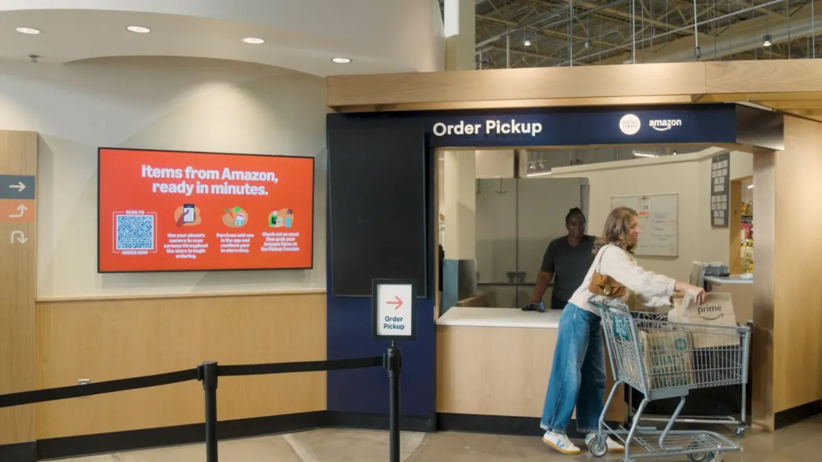 Amazon pickup window inside Whole Foods store