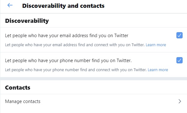Twitter account discoverability