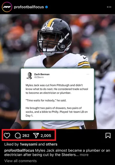 Instagram share counts