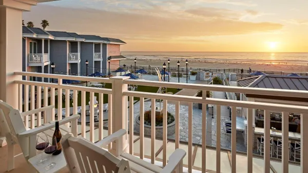 Chairs on a hotel room balcony.