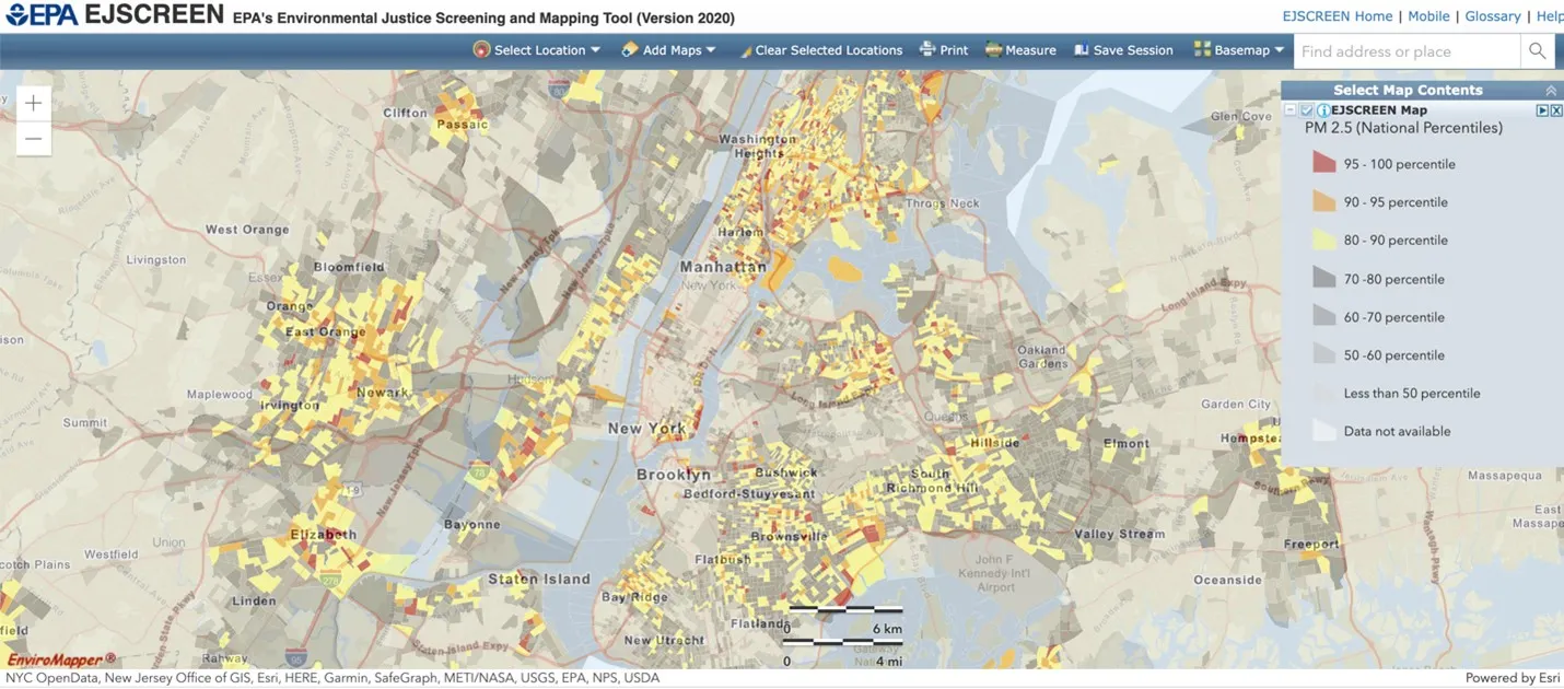 Screenshot of EJScreen
