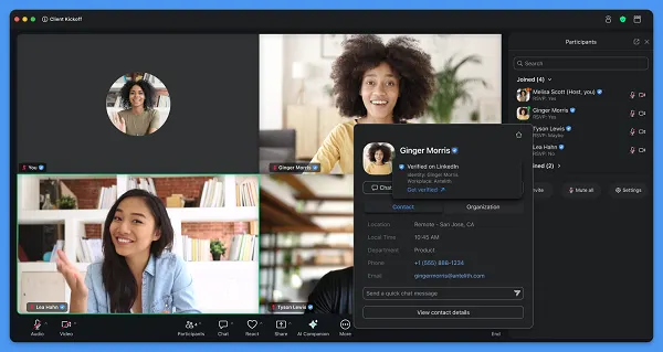LinkedIn verified Zoom