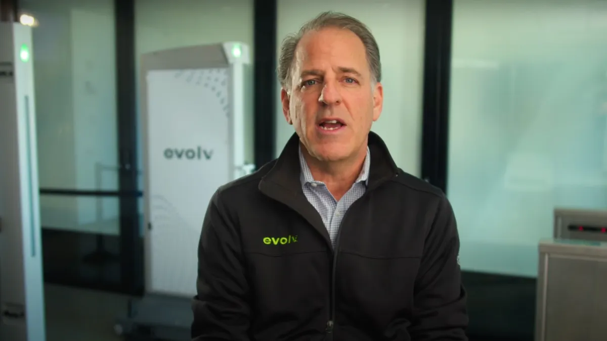 Evolv interim CEO Michael Ellenbogen delivering a statement on Nov. 21