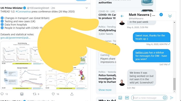 Twitter chat window