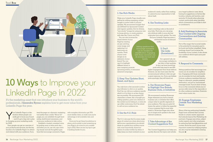 LinkedIn Recharge Magazine