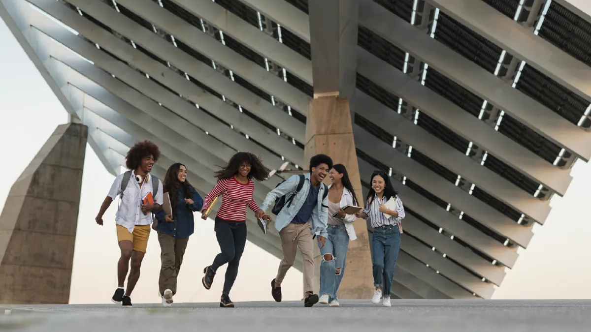 Students walking