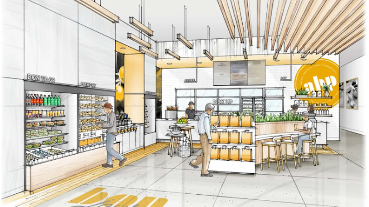 Au Bon Pain interior rendering