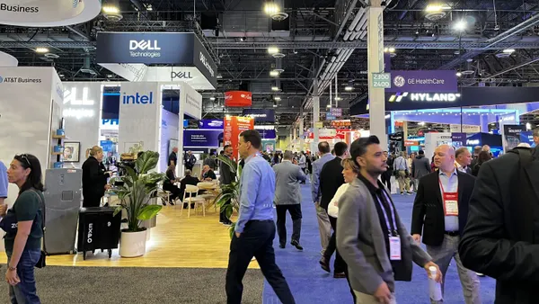 Attendees on the show floor at HIMSS 2026.