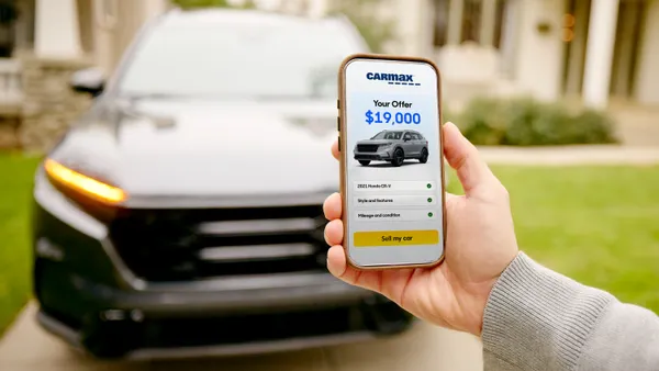 The CarMax app on a smartphone