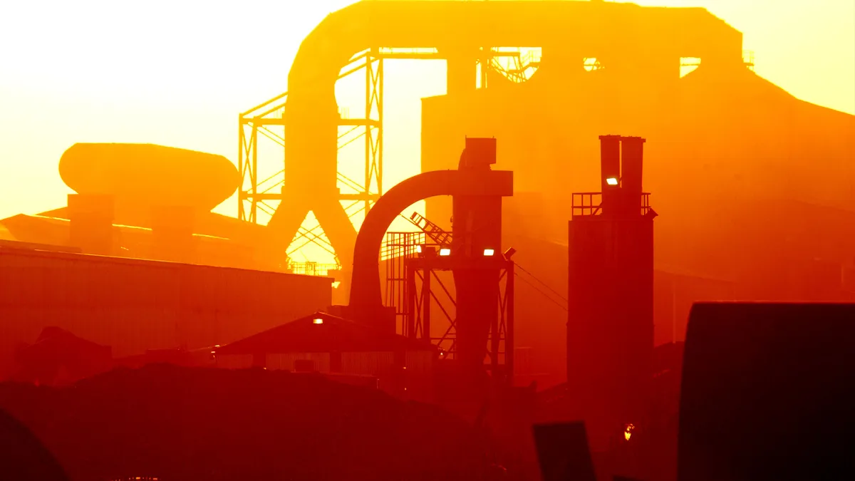 Sunset at the TAMCO steel mini mill in California in 2002