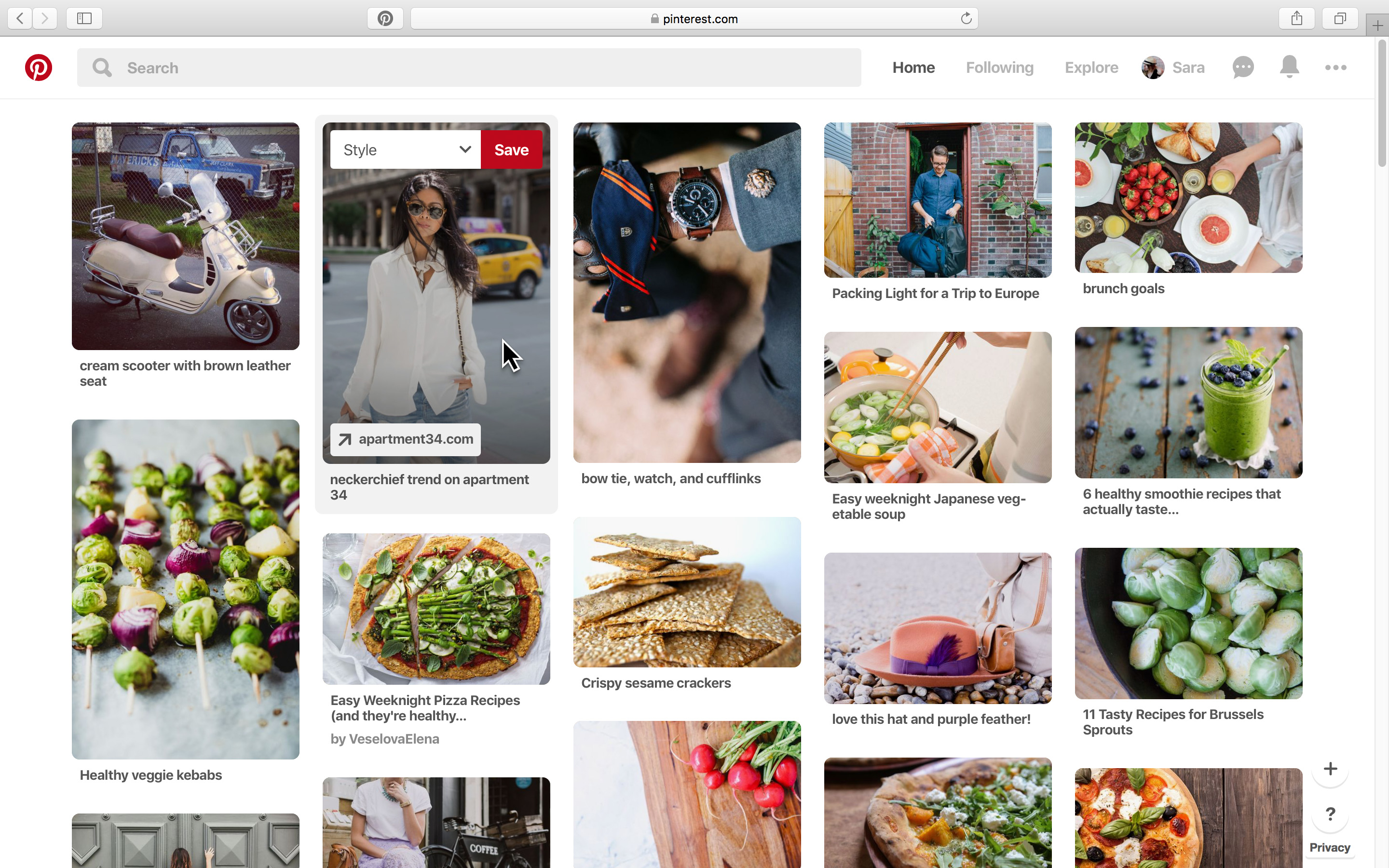 Pinterest one click saving