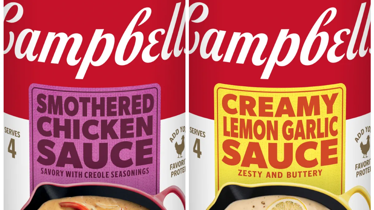 Cans of Campbell's sauces