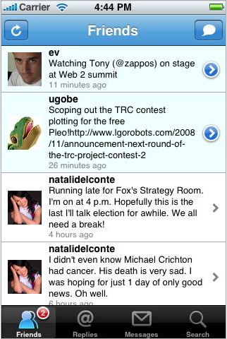 Early Twitter app