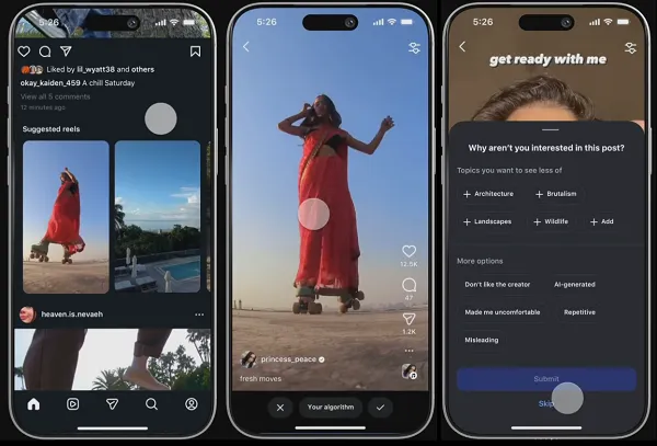Instagram algorithm control options