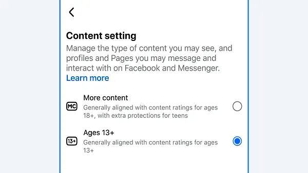 Meta content settings