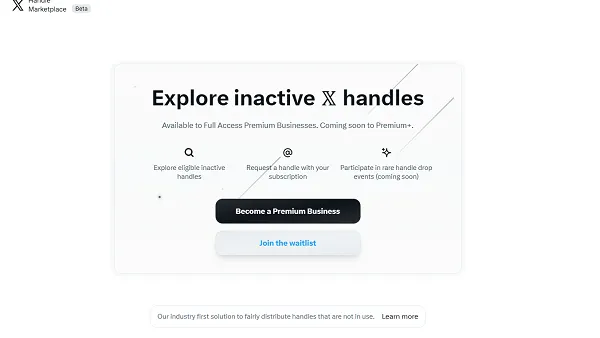 X handles marketplace