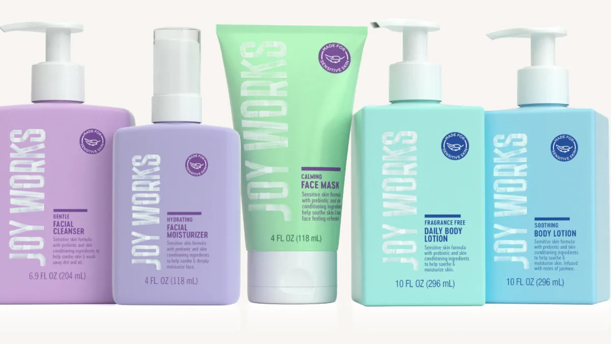 Line up of five new Joy Works products.