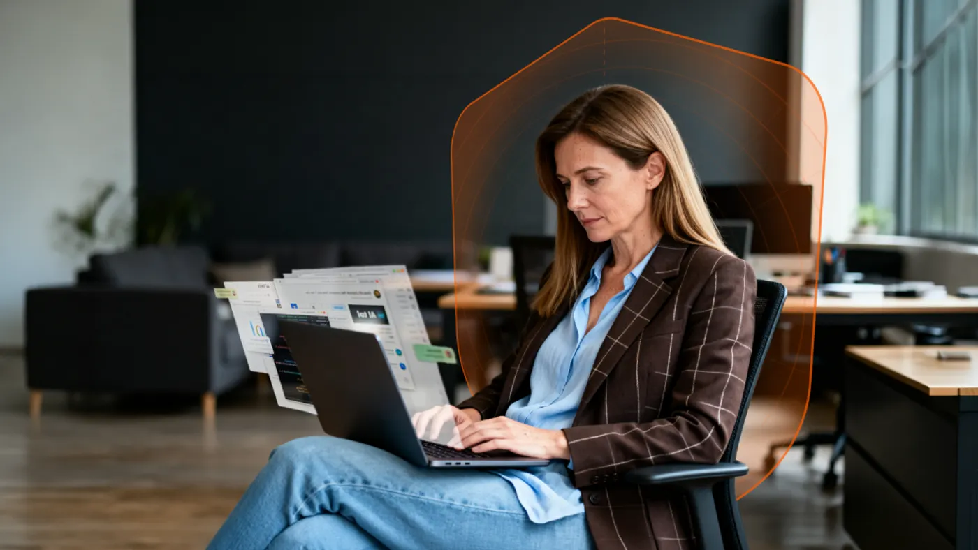person looking at computer