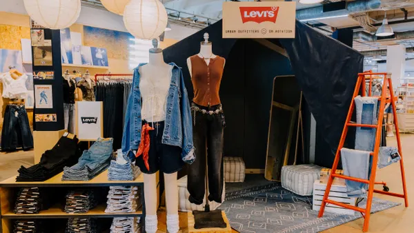 A Levi's display inside of an Urban Outfitters store