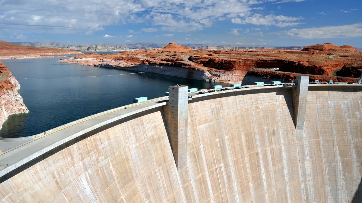 Hoover Dam and Lake Mead.