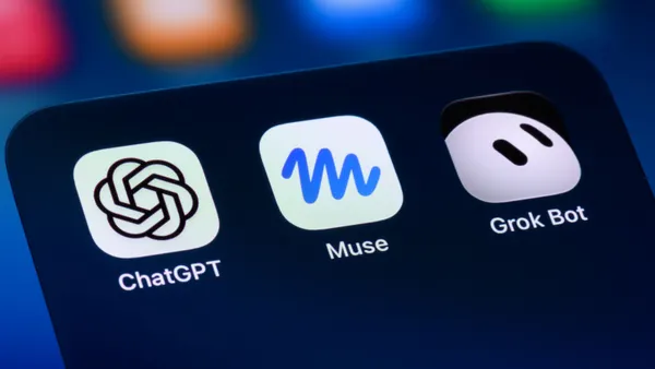 Photo of a phone home screen with three AI apps lined up