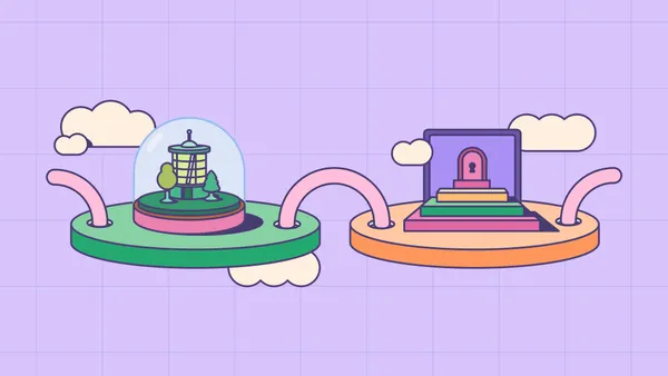 Snowglobe connected to a door with a key