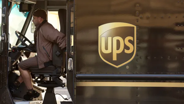 UPS driver sitting in his truck in California on Jan. 30, 2023