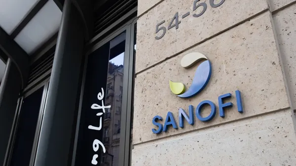 A photo of Sanofi headquarters in Paris, France.