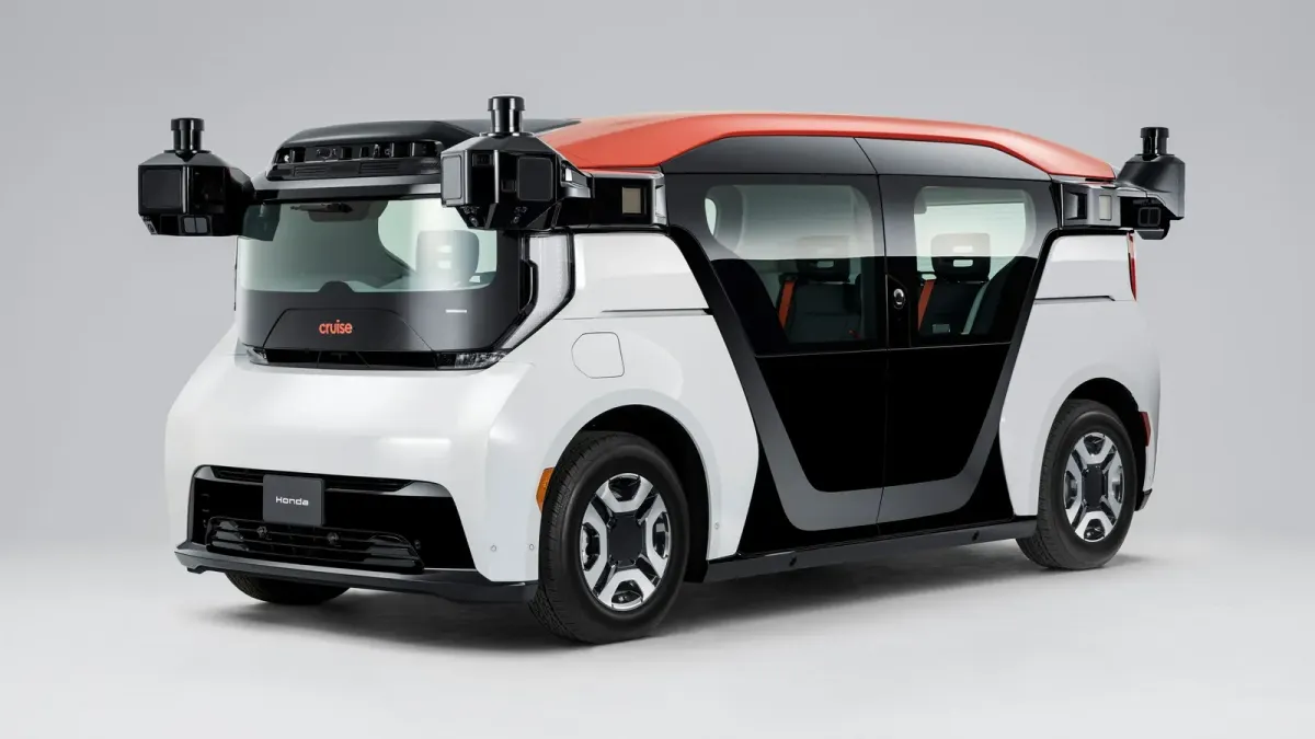 The Origin autonomous shuttle co-developed by Cruise, General Motors and Honda for their planned commercial ride-hailing service.
