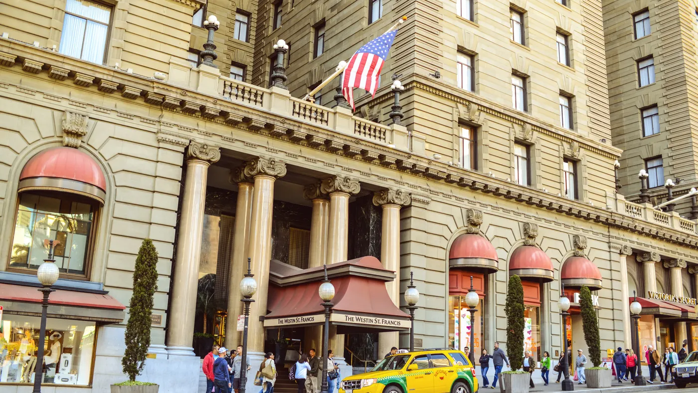 A photo of the Westin St. Francis Hotel in San Francisco.