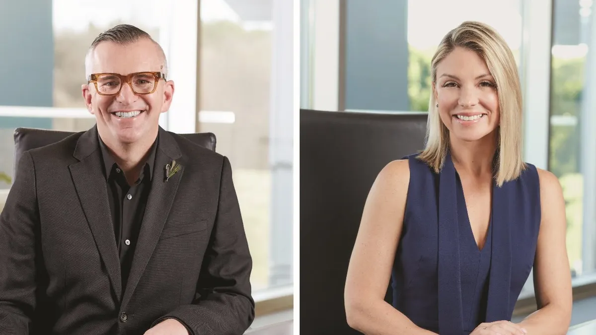 Headshots of Brian Burnett and Molly Hartney.
