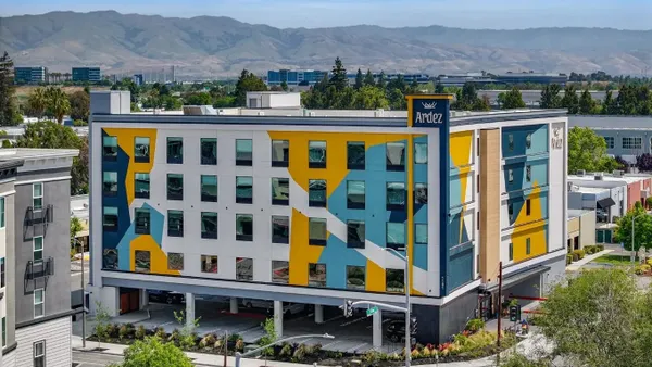 The exterior of Voco Ardez Hotel Sunnyvale in California's Silicon Valley.